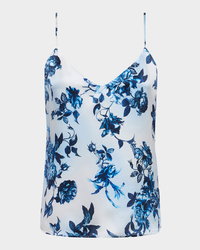 Painterly Floral Jane Spaghetti-Strap Top